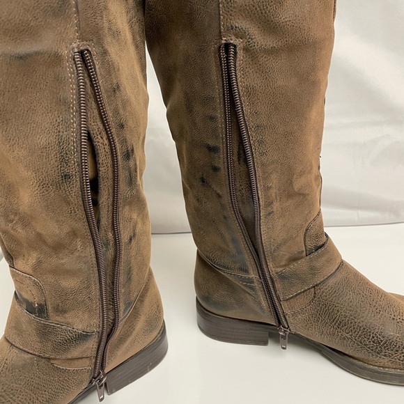 Unr8ed Brown Distressed Tall Boots - Picture 11 of 16